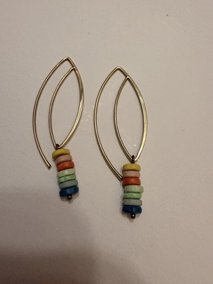Handmade earrings like new, multicolor