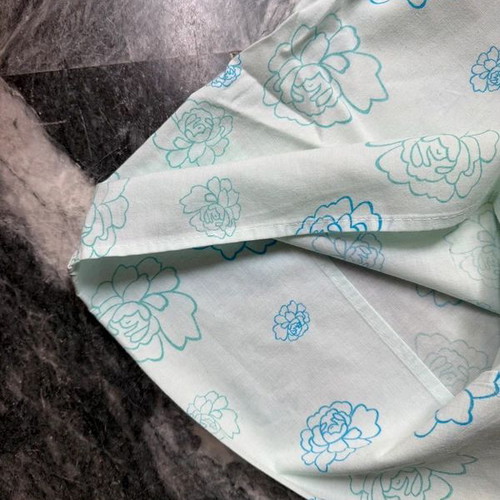 Zara Home 100% cotton pillow case set used, 2 pcs, light blue carnation print