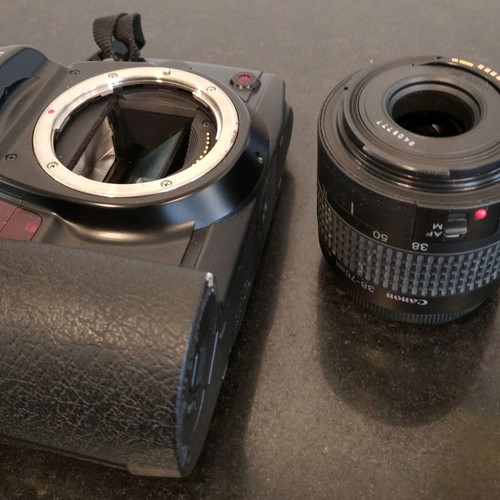 Canon EOS 10QD camera used with 38-76mm telephoto lens