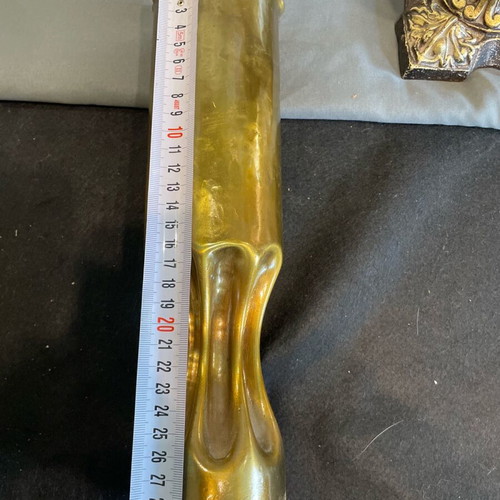Brass collectible shell vase used, 1940s