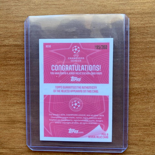 Scalvini Jersey Relic Player Worn Card like new /200 Topps Champions League