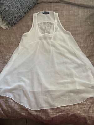 Airy top like new, semi-transparent, women's summer white size M