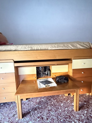 Bed desk with drawers like new, space-saving storage