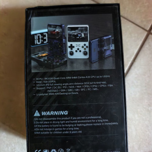 R36S retro game console blue, 64GB