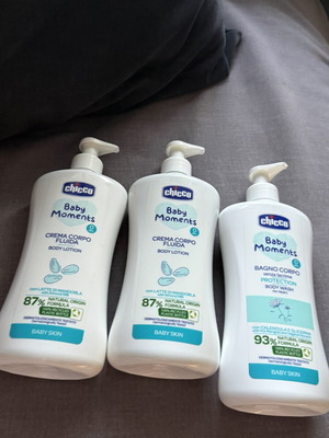 Chicco Baby Moments Body Lotion and Body Wash 500ml new