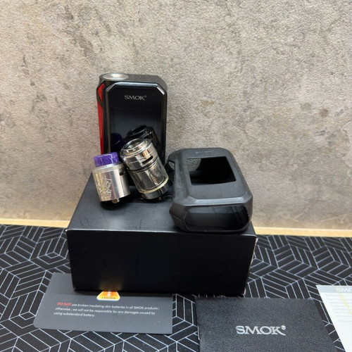 Smoke G-Priv 2 mod e-cigarette atomizer with Dead Rabbit RTA and Zeus used