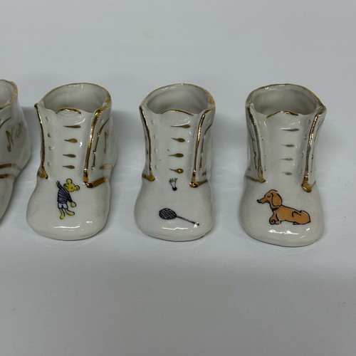 Vintage porcelain decorative shoes set of 6 like new