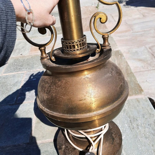 Vintage Brass Table Lamp / Lantern (Without Shade)