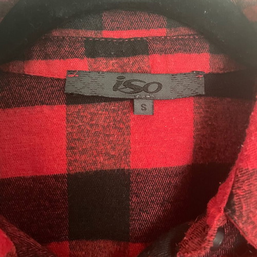 Iso long red and black checked shirt like new, size S