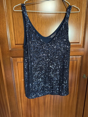 Marks & Spencer No8 Top size S dark blue with sequins like new