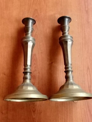 Pair of Vintage Metal Candlesticks used