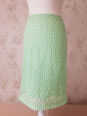 Zara skirt XL used, synthetic guipure light green