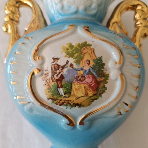 Vintage vases set of 3 from Italian ceramics in baroque style like new