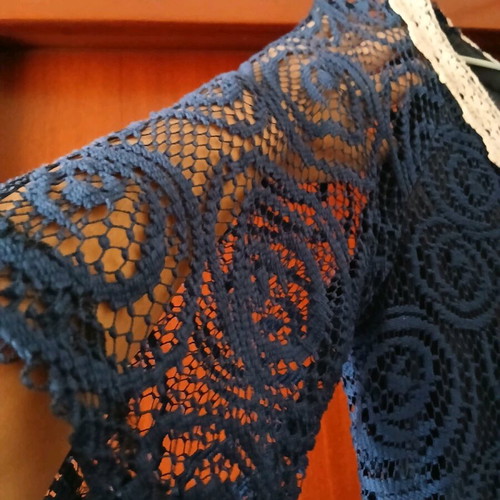 Lace dress dark blue like new, size S/M