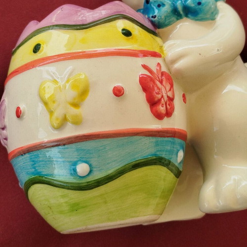 Porcelain Bunny Egg Holder new with spring designs