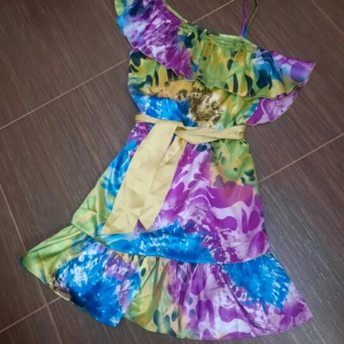 Satin dress like new, multicolor, size L