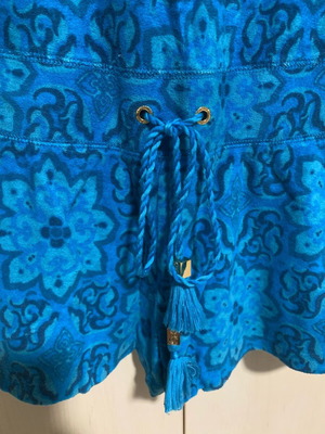 Juicy Couture blue terry shortsuit like new with ruffles and drawstring