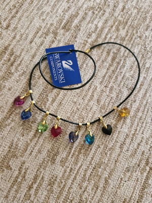 Swarovski necklace with heart-shaped crystals new
