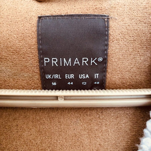 Primark women's coat like new, size L and XL, white and beige