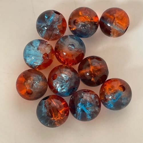 Glass crackle beads like new, pack of 4 bags