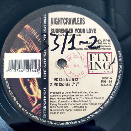 Nightcrawlers Surrender Your Love 12'' Vinyl Maxi Single used, electronic