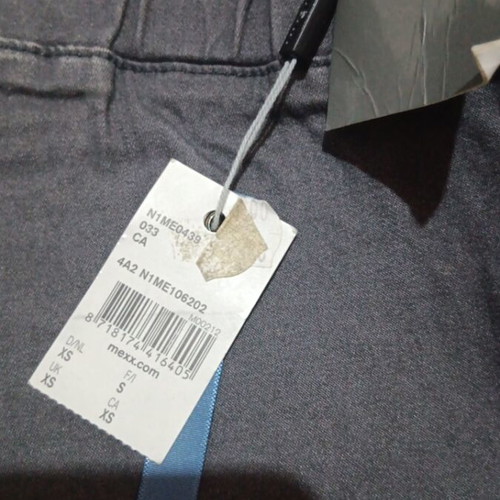 Gray denim pants with elastic waist, size S