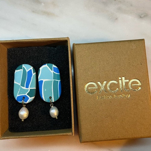 Delear dangling earrings like new, blue and turquoise