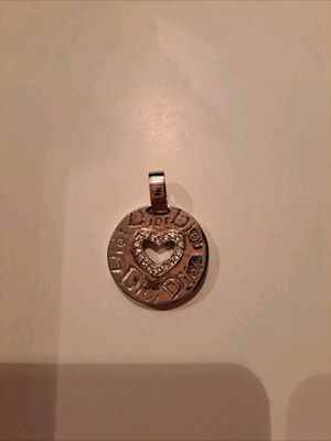 Dior pendant silver like new with heart and rhinestones