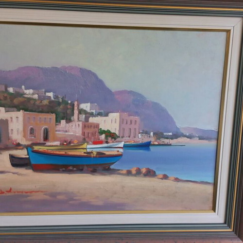 Oil painting signed by Dimitris Antoniou like new