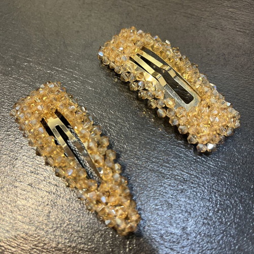 Hair clip set with golden crystals, like new
