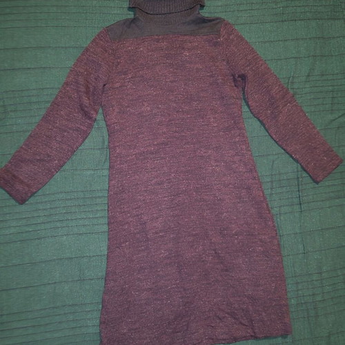 Knitted dress size 50 (XL) midi like new, with lining purple and black