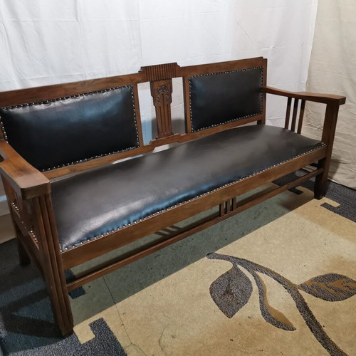 Cafe sofa used, preserved, 1920s with pest control