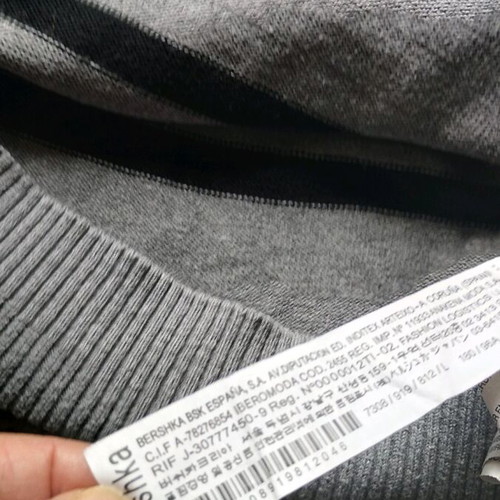Bershka men's sweater size M like new, gray, 100% cotton