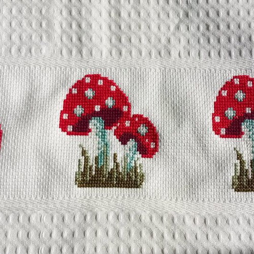 Handmade kitchen door towel new with cross-stitch embroidery