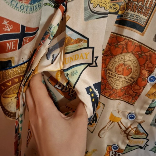 Never on Sunday by Nema Street Icons shirt dress maxi robe new