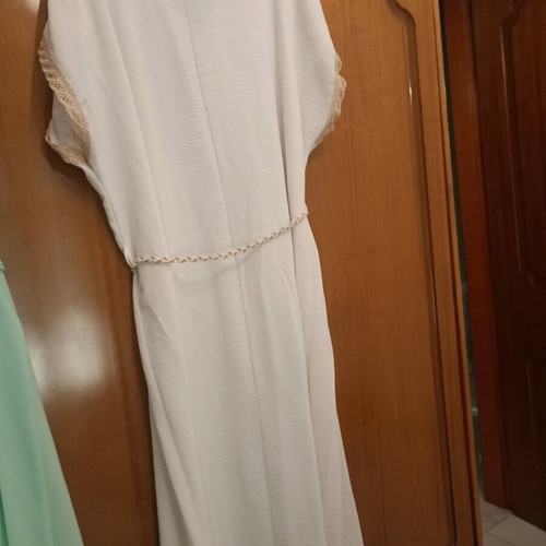 Summer dress new, airy, white and beige