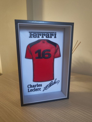 Ferrari F1 Charles Leclerc 3D printed διακοσμητικό κάδρο σαν καινούργιο