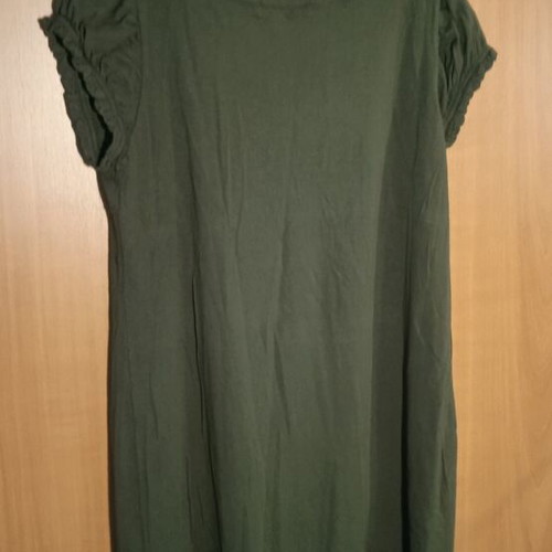 Summer T-shirt used, dark green, elastic fabric with original sleeves