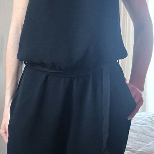 Sleeveless jumpsuit crepe black used, size M