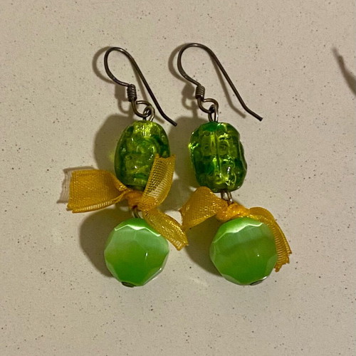 Earring set new, two pairs of dangle earrings with semi-precious stones