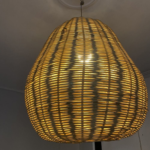 Bamboo Ceiling Light like new, large handmade quality