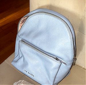 Γαλάζιο δερμάτινο, backpack medium Ted baker