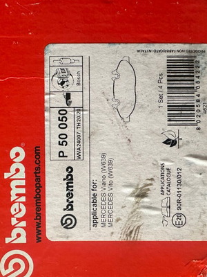 Brembo brake pads P50 050 for Mercedes Benz Vito/Viano 639 new