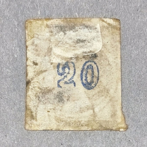 20 Lepta MKE used stamp with Platana postmark and inverted 0