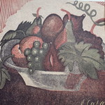 Two lithographs used, still life art by Takis Katsoulidis and Dimitris Galanis