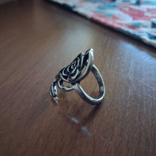 Ring with Rose New, Medical Steel, Size 57