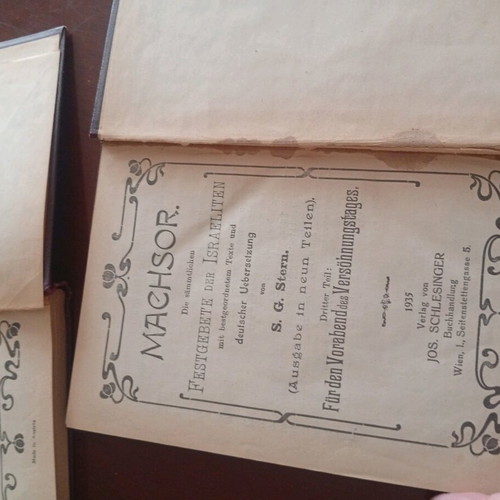 Machzor book set prewar used (1935) with original receipt