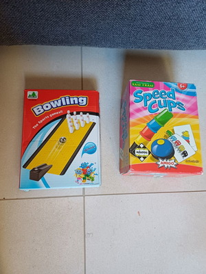 Speed Cups and Bowling board games like new