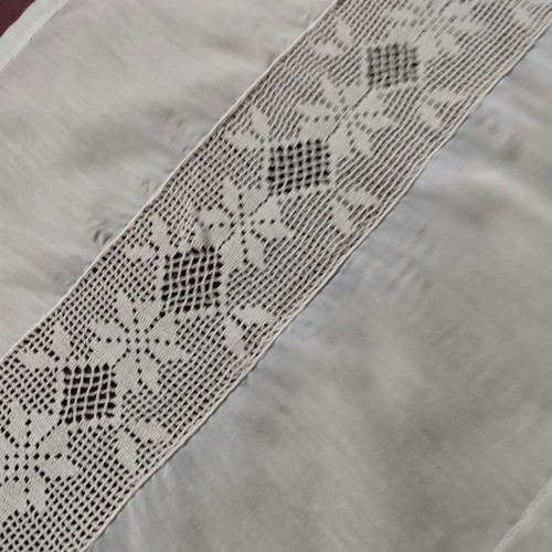 Handmade embroidery new, beige, 125x45 cm