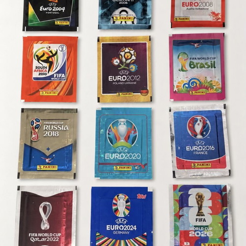 Panini Euro and World Cup 2004-2026 sealed sticker packs, new